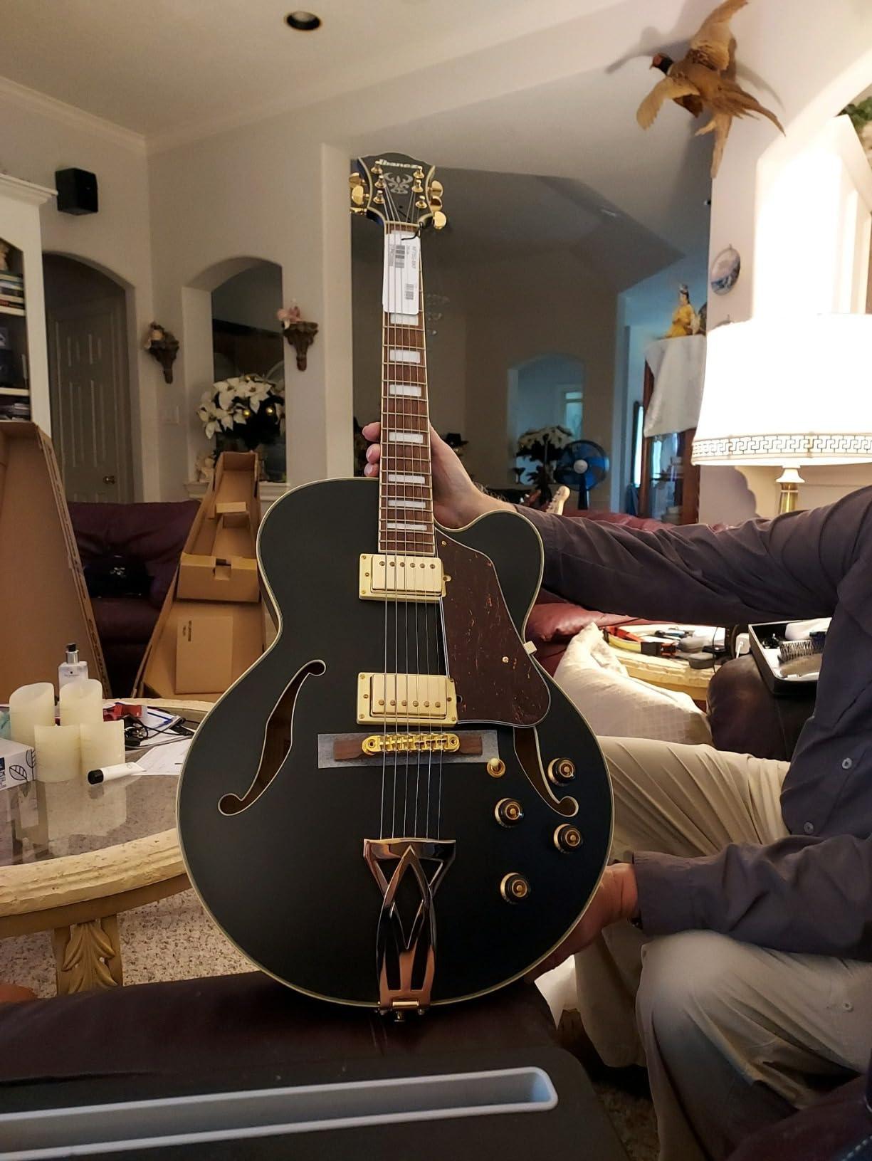 Ibanez AF75GBKF AF Artcore 6 String Black Flat Hollow Body Electric Guitar - Customer Photo 1