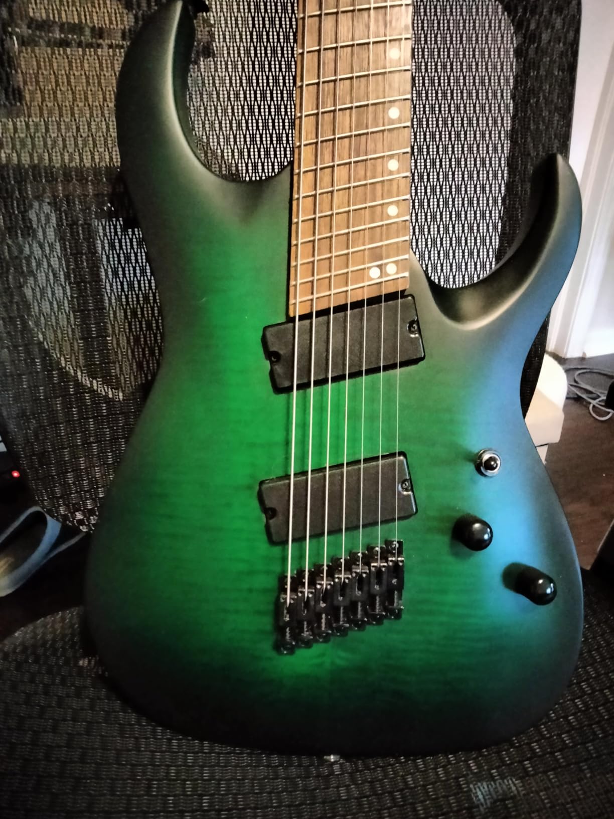 IYV 7 String ISFF7U-450 Fanfret Electric Guitar Trans Green, Right - Customer Photo 2