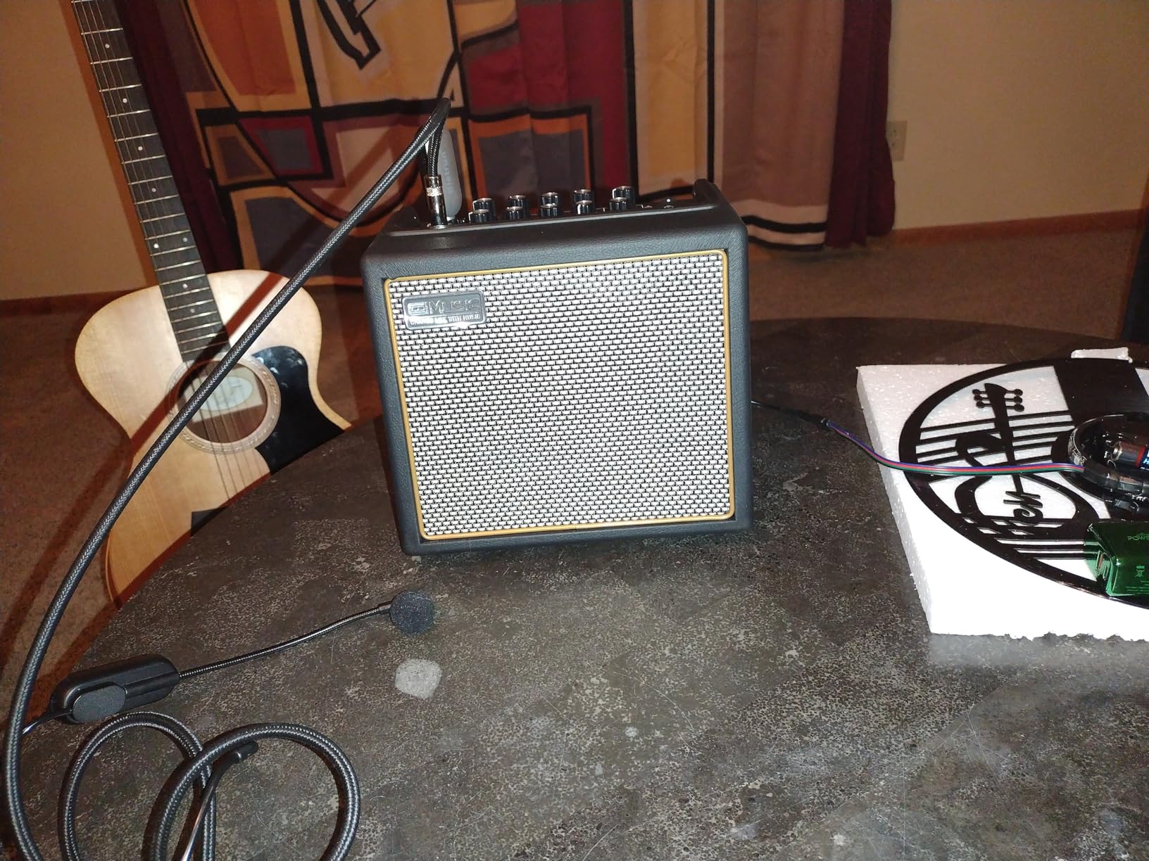 Acoustic Guitar Amplifier, 30 Watt Bluetooth Speaker Rechargeable Portable Acoustic Guitar Amp with Reverb Chorus Effect,3 Inputs, Black - Customer Photo 1