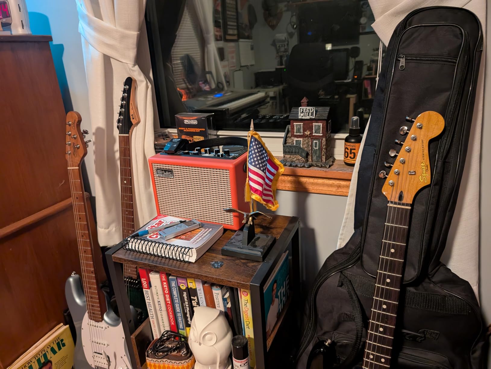 Acoustic/Electric Guitar Amplifier, with 3-Year Warranty,15 Watt Portable Bluetooth Speaker for Guitar Acoustic/Electric with Reverb Effect, 2 Band EQ,Orange - Customer Photo 1