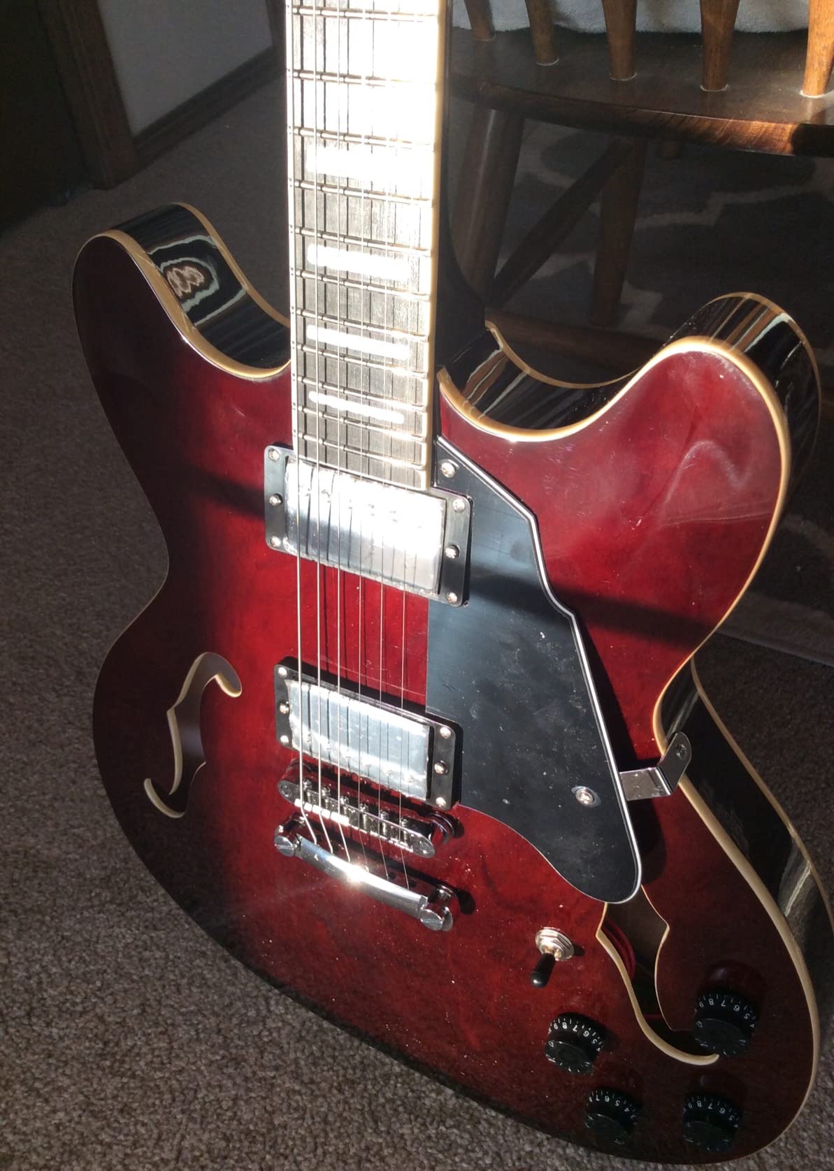 Redid Semi-Hollow Body Electric Guitar RD-100 Jazz Guitar with F-Hole,Maple neck,humbucker Pickups(Green) - Customer Photo 1