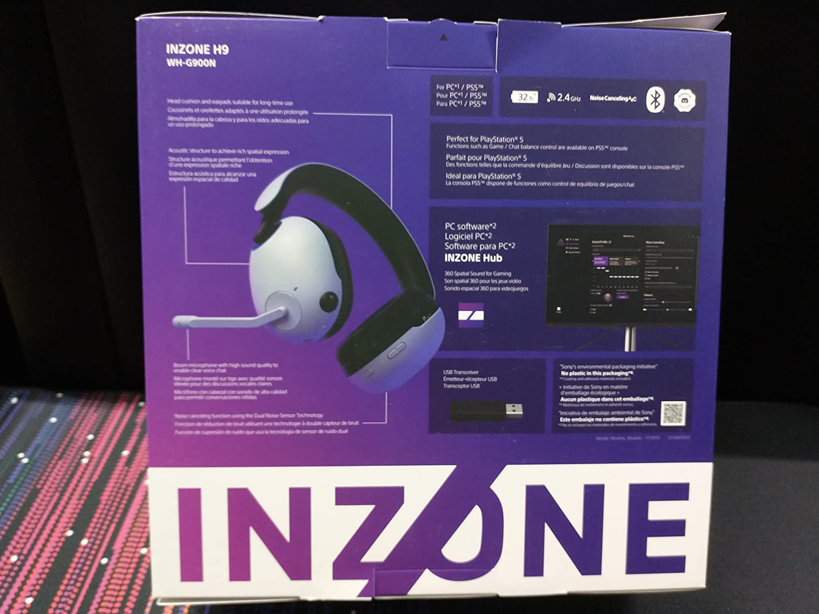 Sony INZONE H9 Gaming Headset, Wireless Noise Canceling Bluetooth Headset with Microphone, 360 Spatial Sound, for PC and PS5 (WH-G900N), Black - Customer Photo 3